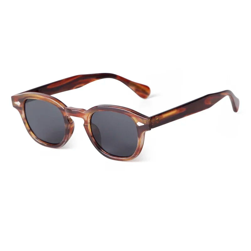 Fashion Transparent Blue Round Sunglasses Women Men 2024 Retro Rivet Tortoise Small Square Sun Glasses UV400 Lunettes De Soleil