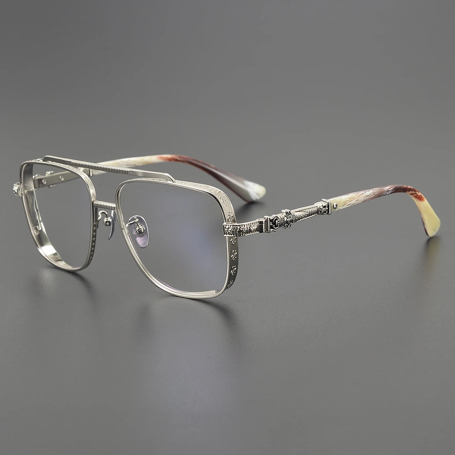 Men's Pilot Fashion Square Glasses Frame Titanium Luxury Women Optical Prescription Multifocal High Quality Myopia Glasses