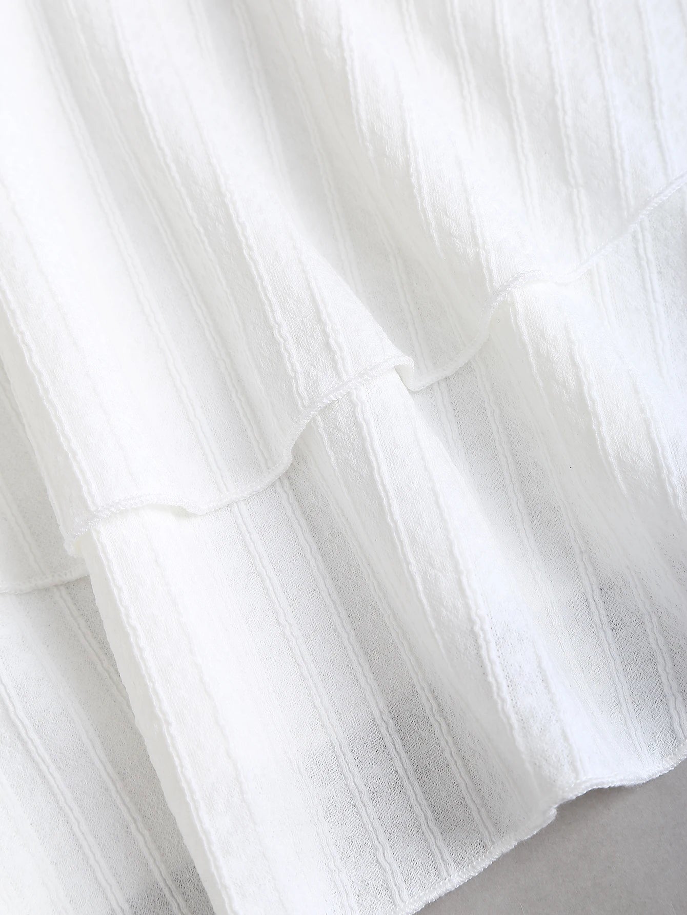 White Halter Neck Mini Dress Women's Ruffled Starfish Embellished Summer Casual Evening Gown
