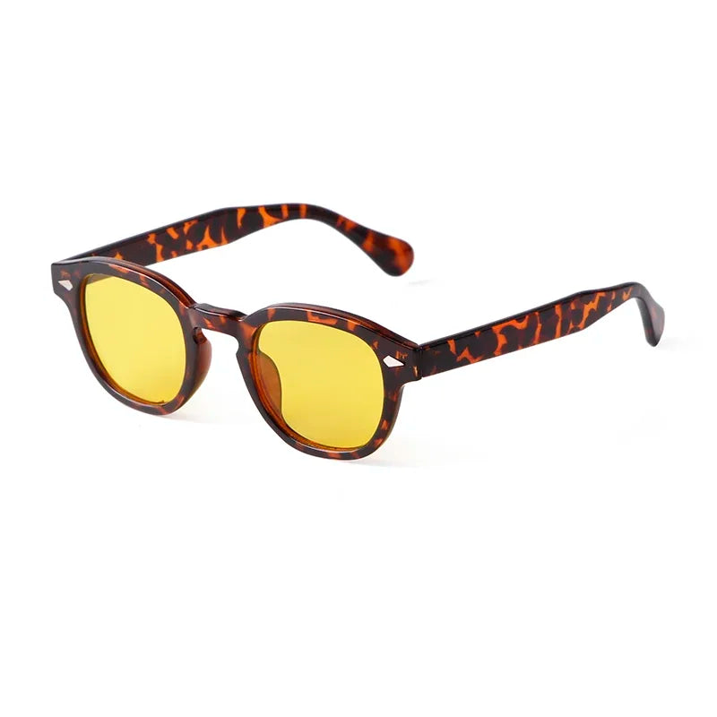 Fashion Transparent Blue Round Sunglasses Women Men 2024 Retro Rivet Tortoise Small Square Sun Glasses UV400 Lunettes De Soleil