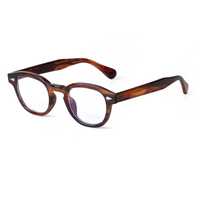 Fashion Transparent Blue Round Sunglasses Women Men 2024 Retro Rivet Tortoise Small Square Sun Glasses UV400 Lunettes De Soleil