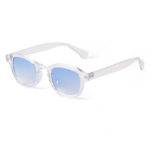 Fashion Transparent Blue Round Sunglasses Women Men 2024 Retro Rivet Tortoise Small Square Sun Glasses UV400 Lunettes De Soleil
