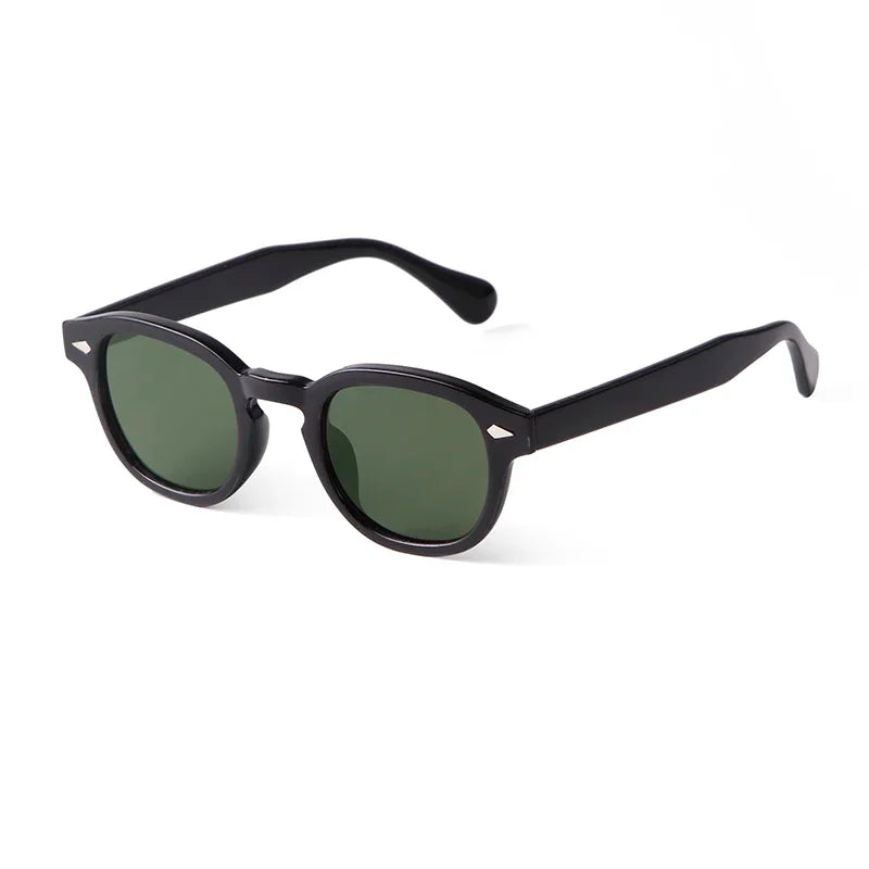 Fashion Transparent Blue Round Sunglasses Women Men 2024 Retro Rivet Tortoise Small Square Sun Glasses UV400 Lunettes De Soleil