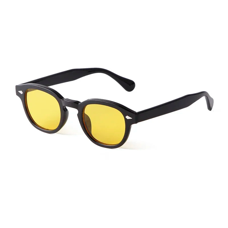 Fashion Transparent Blue Round Sunglasses Women Men 2024 Retro Rivet Tortoise Small Square Sun Glasses UV400 Lunettes De Soleil