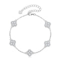 RAPRGOLD Certified Moissanite Four Leaf Clover Bracelets for Women 14K Gold Filled Bracelets Chain Wedding Fine Jewelry Gifts