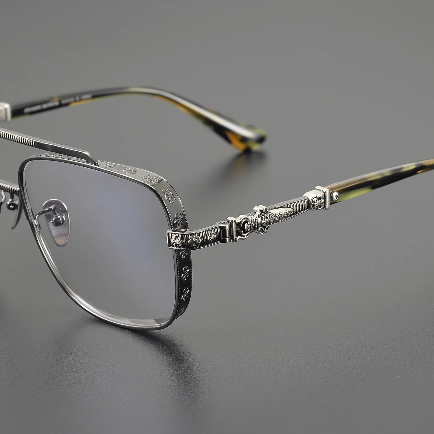 Men's Pilot Fashion Square Glasses Frame Titanium Luxury Women Optical Prescription Multifocal High Quality Myopia Glasses